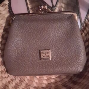 Dooney & Bourke Taupe Pebbled Leather Clutch
